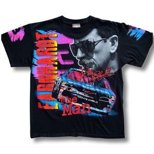 Dale “The Man” Earnhardt Vintage all over print T Shirt Sz:Large